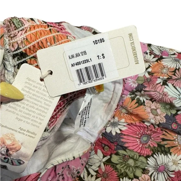 Agua Bendita Alani Maxi Dress in Bloom Floral Patchwork Size S NWT